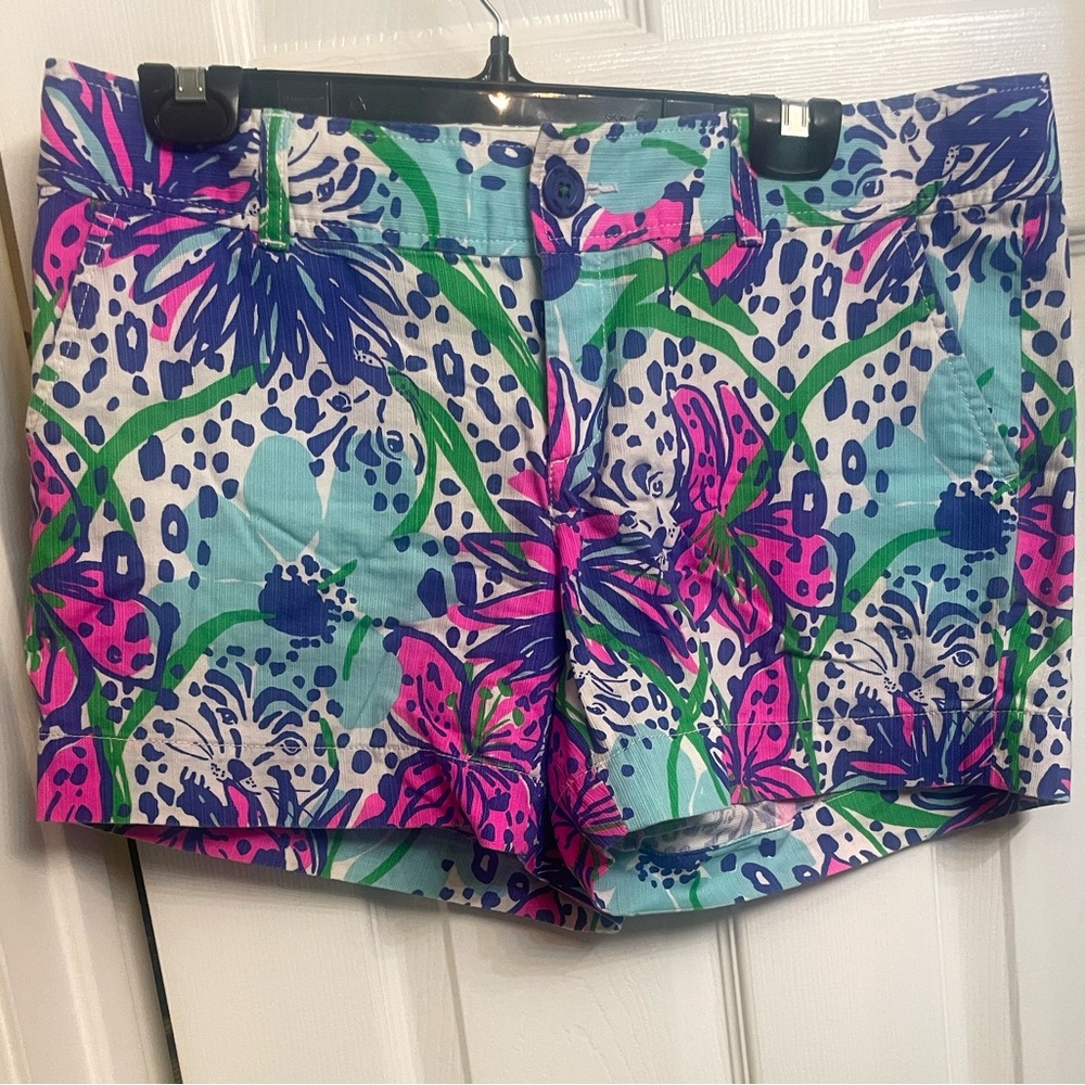 Lilly Pulitzer Pink and Blue Floral Women's Shorts